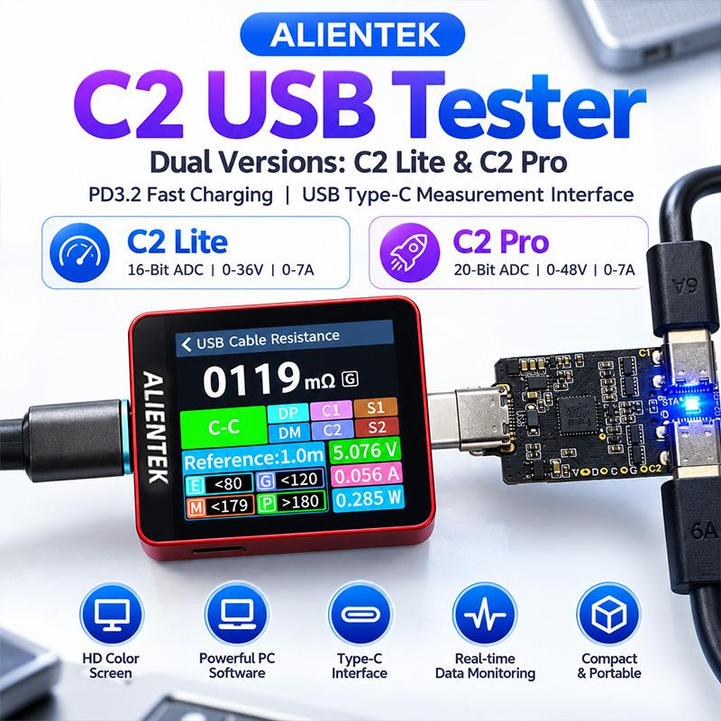 ALIENTEK C2 Color Screen Teste - Power Supply Tester recension och pris
